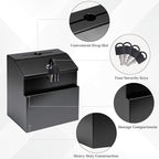 Suggestion Box with Slot and Lock Metal Wall Mounted Donation Box with 4 Keys