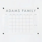 Personalized Clear Acrylic Calendar for Wall, Calendar Whiteboard for Wall, Dry Erase Wall Calendar, Wall Calendar Organizer System for Home (Block, Grey, 31"W x 23"H)