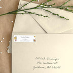 Retro Floral Rolled Address Labels/Roll of 250 Personalized Return Address Labels/Designer Return Address Stickers in Elegant Plastic Dispenser