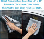 Easy Clean Fish Scale Nanoscale Cleaning Cloth,Streak Free Microfiber Glass Cleaning Cloths for Window Mirrors Windshields,Lint Free Microfiber Polishing Cleaning All-Purpose Towel Pack of 6(Purple)