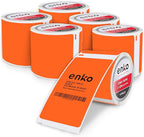 enKo [6 Rolls, 1800 Direct Thermal Labels] Orange Colored Compatible for Dymo 30256 Label (2-5/16 x 4") Use with Dymo, Rollo Thermal Printer as Shipping & Mailing Labels