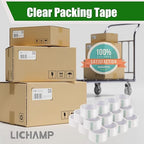 Lichamp Clear Packing Tape, 24 Rolls Heavy Duty Packaging Tape Refill for Moving Boxes, Mail Shipping Supplies, 1.88 inch x 55 Yard x 2.6 mil, A224TP