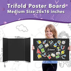 3 Pack Medium Trifold Poster Board 26" x 16" Tri Fold Poster Boards Black Corrugated Cardboard Project Boards for Presentations, School Projects, Science Fair, Exhibition Event Display