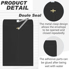 Geyee 50 Pcs 9 x 12 Inch Black Clasp Envelopes Letter Size Mailing Envelopes with Clasp Closure for Filing Storing Documents Office Home Business School