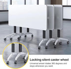 Conference Room Table with Flip-Top Design for Dynamic Meetings, Business Table Computer Desk with Heavy-Duty Frame,Foldable Seminar Meeting Tables for Home Office (4, E, 61IN)