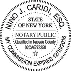 Round Notary Stamp for State of New York- Self Inking Stamp - Top Brand Unit with Bottom Locking Cover for Longer Lasting Stamp - 5 Year Warranty