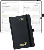 POPRUN 2026 Planner (Pocket Size 4''x 6.25'' Hardcover) - Small Calendar for Purse with Hourly Schedule & Vertical Weekly Layout, Monthly Calendars, 100 GSM - Black