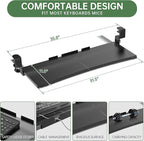 Extra Large Keyboard Tray Under Desk - Slide Out with Sturdy C-Clip Mount System, 31.5" (35.8" Including Clamps) x 11.8" Put-Out Keyboard Tray Computer Drawer for Ergonomic Typing, Black