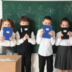 Jumbo Book Covers 12 Pack Reusable Fabric Book Cover Protective Book Covers 9 x 11 Inch Black and Blue Stretchable Book Sleeve Cover with Label Sticker for Most Hardcover Books Up to 10 x 12.5 Inch