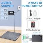 THINKSCALE Shipping Scale, 440lb/1oz Digital Heavy Duty Postal Scale, Strong Steel Platform, Postage Scale with Hold/Tare/LCD Display, Scale for Packages, Luggage Scale, Battery&AC Adapter Included