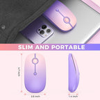 VssoPlor Type C Wireless Mouse, USB C MacBook Wireless Mouse Dual Mode 2.4G Cordless Mice with Nano USB and Type C Receiver Compatible with PC, Laptop, MacBook, ipad-Gradient Purple