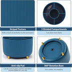 SKYDUE 360 Degree Rotating Desk Organizer, Dual-Purpose Pencil Pen Holder, Rotating Desk Pen Organizer with 5 Slots, Pencil Cup for Office, School, Home