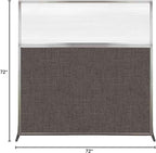 Versare Hush Screen Portable Room Divider | Workstation Wall Divider | Freestanding Privacy Hush Panels | Clear Fluted Windows | Fabric Office Divider Screen | Great for Room Separation