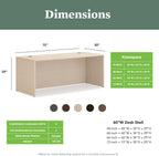 HON MOD Executive Desk 72-Inch Large Computer Desk Shell, Thick Wooden Laminate, Modern Table with Cord Management, 72" W x 30" D x 29" H, Desert Oak