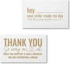 ITZAMNA Thank you for supporting small business cards Customer appreciation note cards Pink Script with Heart Pack of 100 WHITE