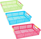 Bright Creations 6 Pack Plastic Turn In Paper Trays for Classroom, Colorful Storage Bin Basket Organizers for School Supplies, 6 Colors (10 x 13.5 In)