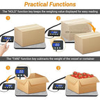 Postal Scales for Shipping Packages 440lb Heavy Duty Digital Mail Scale High Accuracy 0.35oz Postage Scale W/Separate Display, Type-C Charging for Small Business, Warehouse, Luggage, Home, Pet