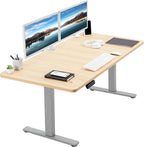 VIVO Electric 60 x 30 in Standing Desk, Memory Height Adjustment, 1B Series, Light Wood Top Gray Frame, DESK-KIT-1G6C-30