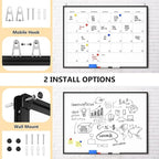 Magnetic Dry Erase Whiteboard - 46 x 33 Inch White Board - 4 x 3 Large Wall-Mounted Board with Black Aluminum Frame, 1 Magnetic Eraser, 2 Pen, Detachable Marker Tray, 6 Magnets