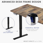 VIVO Electric 71 x 36 in Standing Desk, Memory Height Adjustment, 1B Series, Reclaimed Wood Top Black Frame, DESK-KIT-1B7P-36