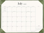 Simplified Desk Calendar 2025-2026 with Desktop Mat, Cabbrix Large Desk Pad Calendar 21" x 16-1/2" Runs From July 2025 to December 2026, Desk Blotter Calendar for Home School and Office (Mint Green)