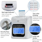Employee Time Clocks for Small Business, Auto-Align Time Clock Punch Machine with 50-Piece Time Cards, Two Security Keys, and One Ink Ribbon Cartridge