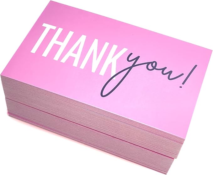 RXBC2011 Thank You for your support Cards Handwritten Lettering Design Thank you small business Card 2x3.5 Inch Pack of 100