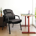 CLATINA Big & Tall 500 lb. Guest Chair, Leather Reception Chairs with Padded Arm Rest for Waiting Room Office Home and Meeting Conference-Black, 4 Pack