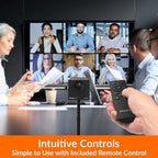 Innex Cube 4K 360 Degree Video Conference Camera with Multiple AI Modes, Dual Omnidirectional Mics, Remote, Plug and Play Conference Room Webcam for Zoom, Microsoft Teams, Open Space, Meeting Room