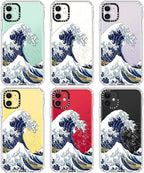 MOSNOVO Case for iPhone 11, [Buffertech 6.6ft Military-Grade Drop Protection] [Anti Peel Off Tech] Clear TPU Bumper Phone Case Cover Design - Great Wave