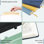 POPRUN Planner 2025-2026, (Medium 6.5'' x 8.5'' Hard Cover) Academic Calendar (July 25-June 26) Daily Weekly and Monthly Appointment Book with Hourly Time Slots, Monthly Tabs, 100 GSM - Haze Blue