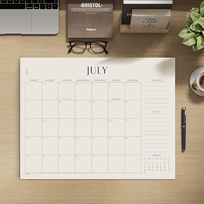Jotsome Desk Calendar 2025-2026, Academic Desk Pad Calendar From July 2025 to December 2026 22x17 inch, Desk Blotter Calendar for Home and Office, Easy Planning (Jul 2025 - Dec 2026, Extra Large)