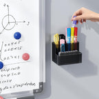 Marbrasse Acrylic Magnetic Pen Holder, Dry Erase Marker Holder, Magnetic Whiteboard Pencil Holders for Refrigerator, Locker, School and Office,Grey
