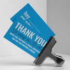 ITZAMNA Thank you for supporting small business cards Customer appreciation note cards Pink Script with Heart Pack of 100 sky blue