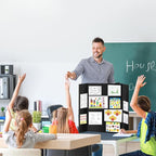 10 Pack Trifold Poster Board 48" X 36", IKAYAS Double Sided Black Poster Boards, Science Fair Display Boards for Mounting, Prints,Art,Display,Projects Classroom Supplies