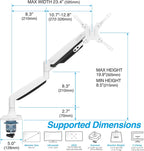 AVLT Single 17"-45" Monitor Arm Desk Mount Premium Mechanical Spring fits One Flat/Curved/Ultrawide Monitor Full Motion Height Swivel Tilt Rotation Adjustable, White