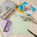 Wishop 50 Pack Self-Adhesive Envelopes with Fold Cards for Wedding Invitations, Greeting Cards, Baby Shower, Letter Mailing (Colorful, 5x7)