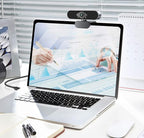 Webcam 1080P HD with Microphone & Privacy Cover, USB Web Cam with Live Streaming HD Video for Mac, PC, Computer and Laptop, Wide Angle Lens 1080P Web Camera with 360 Degree Flexible Mount