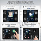 KUIIYER 4 in 1 Employee Time Clocks for Small Business (Face + Fingerprint + Palm Print + PIN) Employee Clock in & Out Machine Attendance Punch Clock