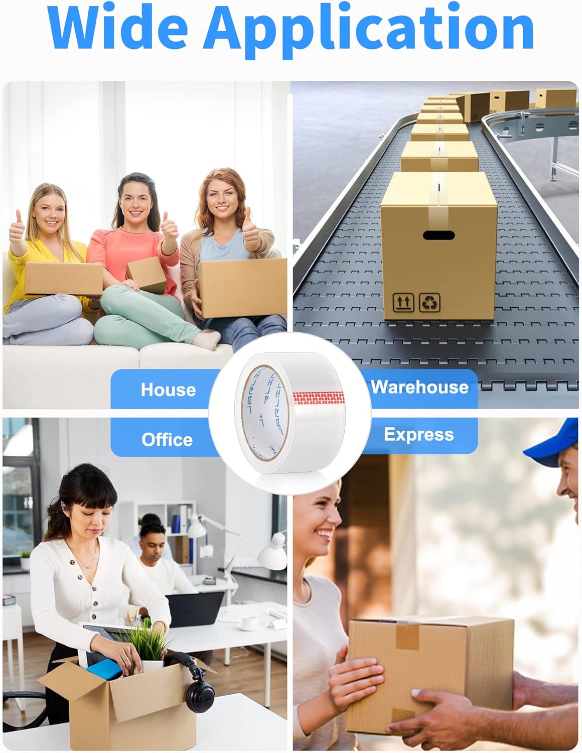 JARLINK Clear Packing Tape (24 Rolls), Heavy Duty Packaging Tape for Shipping Packaging Moving Sealing, 1.88 inches Wide, 55 Yards Per Roll, 1320 Total Yards