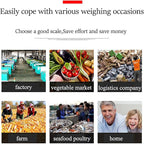 660lb Floor Industrial Platform Scale with Removable Guardrail Digital Scale with Accurate LB/KG High-Definition Displa Foldable for Weighing Luggage Package Shipping Double Sided Display