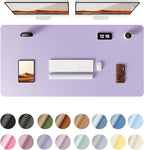 YSAGi Leather Desk Protector, Office Mat, Large Mouse Mat, Non-Slip PU Leather Blotter, Laptop Desk Pad, Waterproof Writing Pad for Office and Home (Light Purple, 47.2" x 23.6")