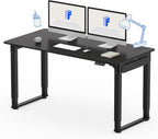 FLEXISPOT 4 Legs Standing Desk 55 x 28 Inch Electric Adjustable Height with Splice Board Home Office Sit Stand Up Desk, Black Top + Black Frame