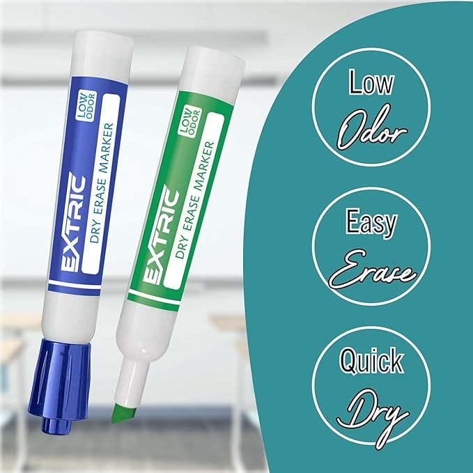 EXTRIC Dry Erase Markers Bulk 48 Pack, Whiteboard Markers Bulk 8 Colors Chisel Tip White Board Marker, Thick Dry Erase Marker for Teachers and Students