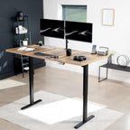 VIVO Electric 71 x 36 in Standing Desk, Memory Height Adjustment, 1B Series, Reclaimed Wood Top Black Frame, DESK-KIT-1B7P-36