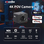 4K Native NDI HX3 POV Webcam Camera PoE, ZowieCAM, Simultaneously HDMI & SDI Output, RTSP/RTMP(s)/SRT, Standalone Live Streaming to YouTube/Twitch for Webcast, Meeting, Teaching & Gaming (M12)