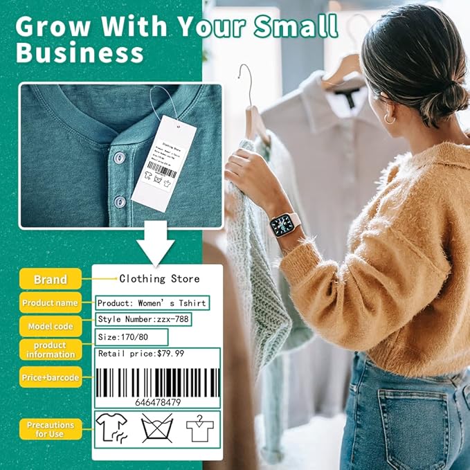 Phomemo 3 Rolls M110/M220/M110/M108/M250/M120/M150/M260/M221/M200 Thermal Label Paper 1.57'' x 2.36'' (40x60mm), Square Self-Adhesive Barcode&Address Label,130 Pcs/Roll, Black on White