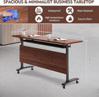 Conference Table, Folding Conference Tables Modern White, Conference Room Table with Wheels, 2-10 People for Office, Meeting Room (4, 1619YHT, 55IN)