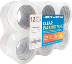 JARLINK Clear Packing Tape (12 Rolls), Heavy Duty Packaging Tape for Shipping Packaging Moving Sealing, 3.2mil Thick, 1.88 inches Wide, 60 Yards Per Roll, 720 Total Yards