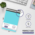 Teal Large Poly Mailers 19x24 Inch | Strong Adhesive Self-Seal Mailer Bags | Tear, Tamper, Water Resistant Shipping Envelopes | Thick Strong polymailer Bags XL Clothing Shipping Bags | 100 Pcs Bulk